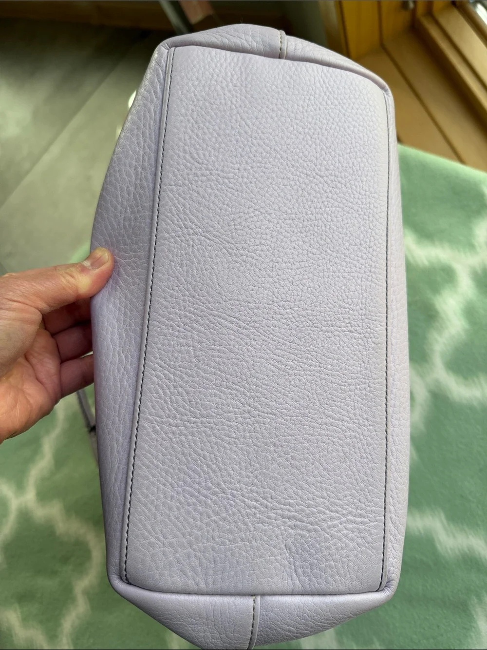 Coach Pebble Leather Shoulder Bag in Light Lavender lilac color
